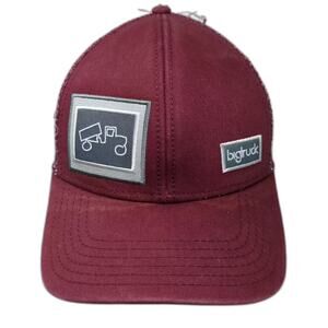 bigtruck Trucker Hat Red Gray OS Adjustable Snapback Mesh Embroidered Patch Logo